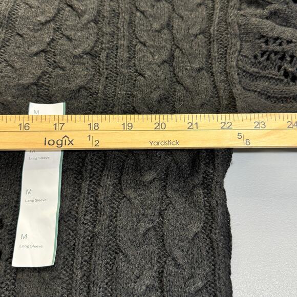 Wild Fable Womens Pullover Knit Sweater Size Medium Black Distressed V Neck New‎ - Picture 8 of 11